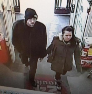 A CVS store surveillance allegedly shows Derek Michael-Herbert Hill, of Utica, and a 30-year-old woman of Farmington Hills enter the store on Broadway in Lake Orion on Jan. 7. Hill has admitted that they stole a large quantity of nail polish.