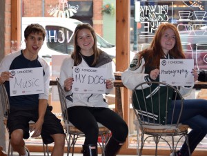(From left) Juniors Marc Hesse Jr. and Laura Hartman and senior McKenna Carron of the LOHS Teens in Action group said there were more important things in their lives than succumbing to drugs and alcohol.  Photo by Jim Newell.