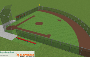 Concept plan for the proposed inclusive baseball field at Friendship Park.