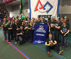 Team 302 won the First Robotics competition in Howell this past weekend. Photo courtesy of LOCS 