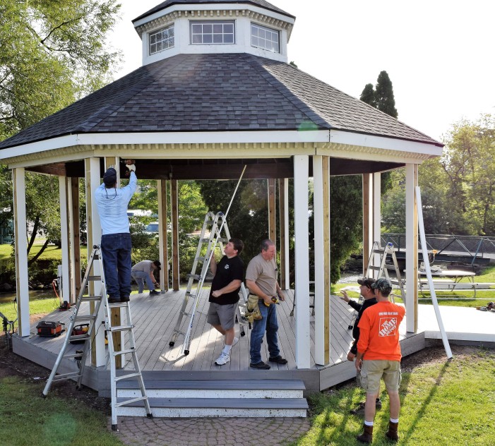 Home Depot, LOPD completing gazebo repairs