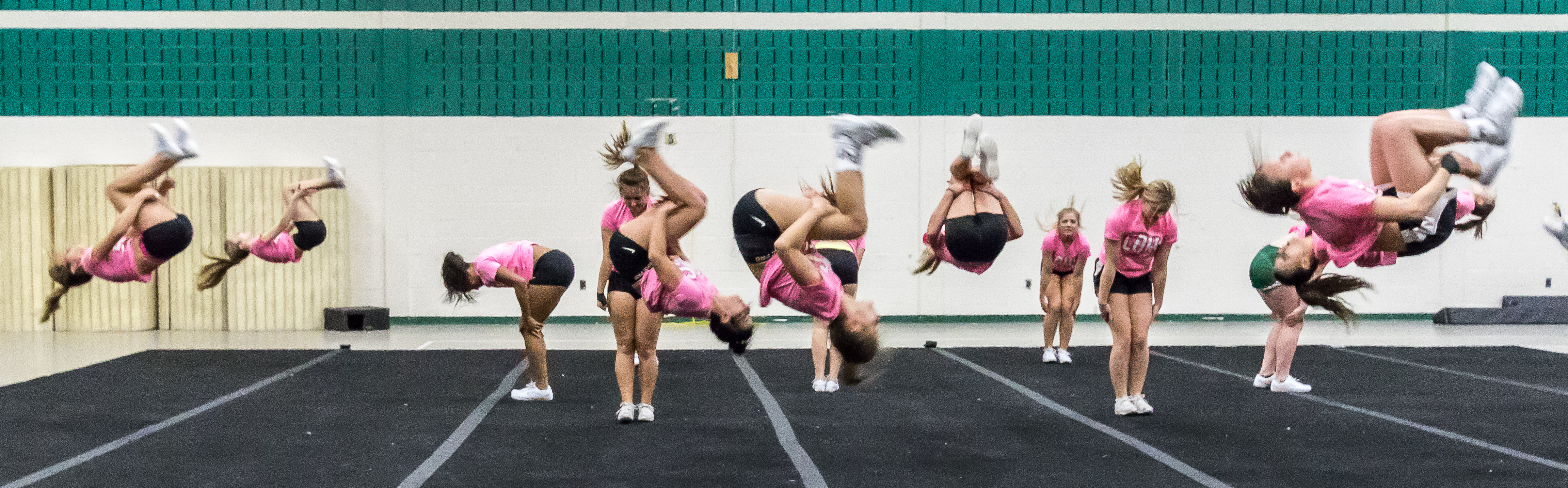 Competitive Cheer fliping
