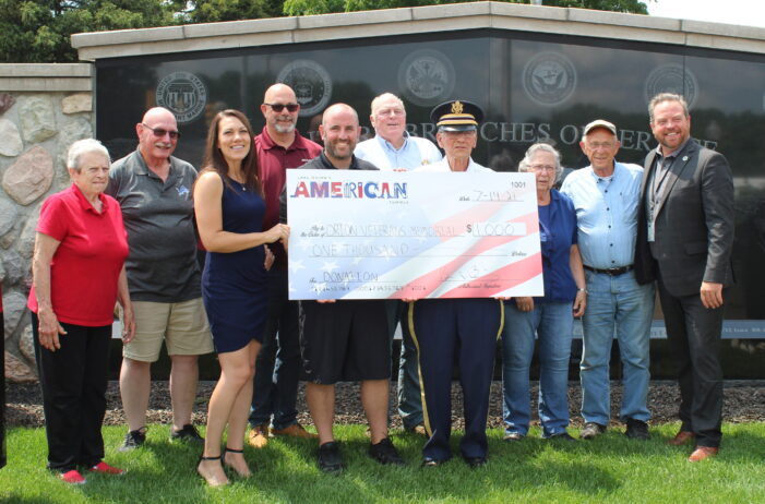 Lake Orion’s American Summer donates $1,000 to the Orion Veterans Memorial board