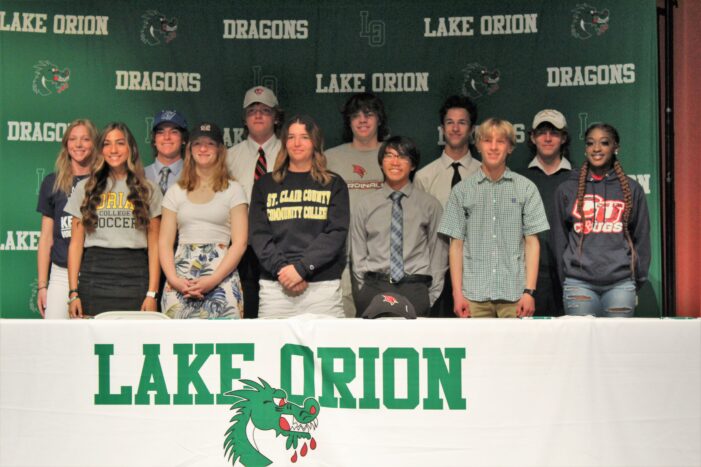 Twelve Dragon athletes sign college letters of intent