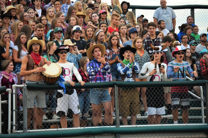 LOHS Student Section Cheers at Football Game