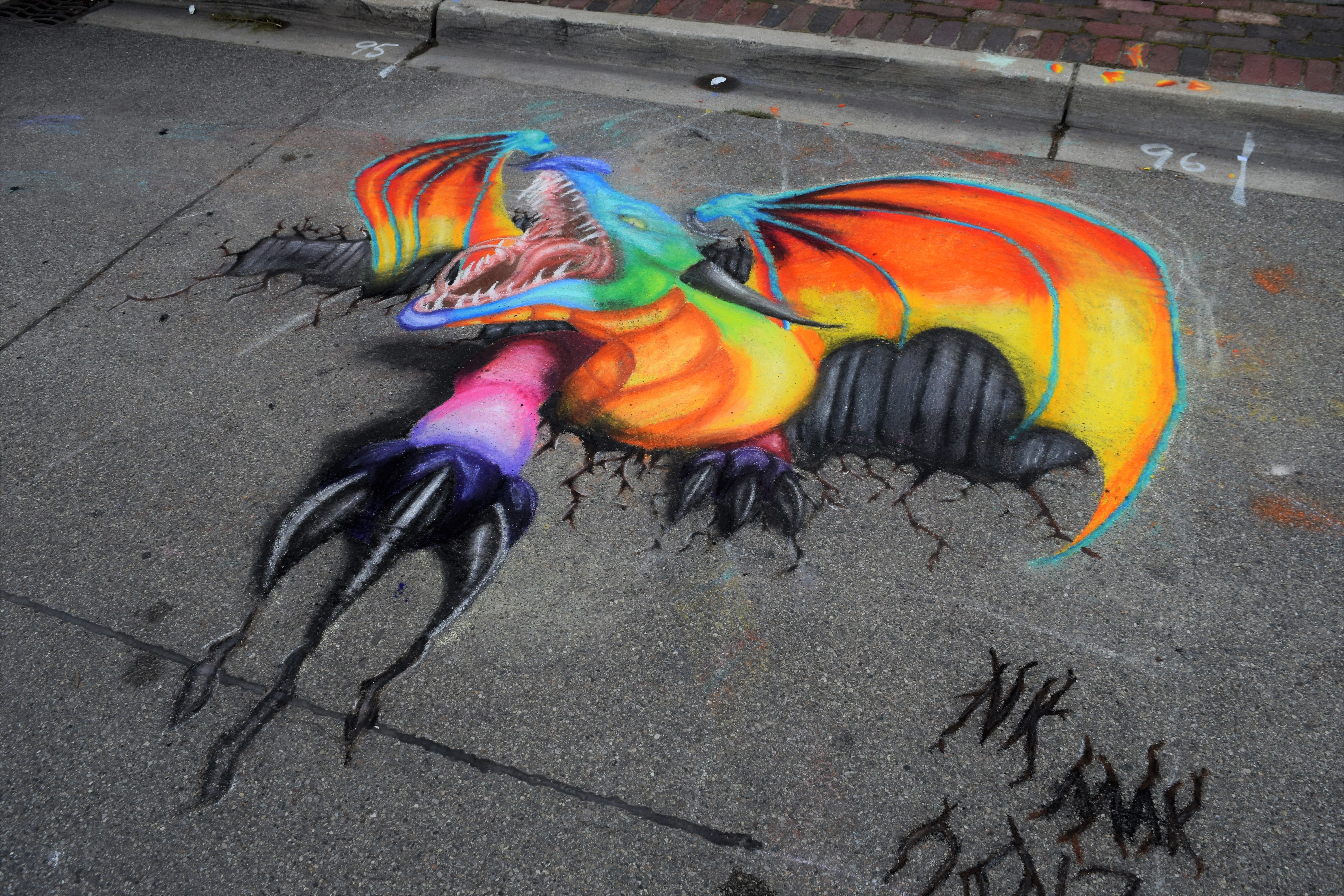 dragon chalk art