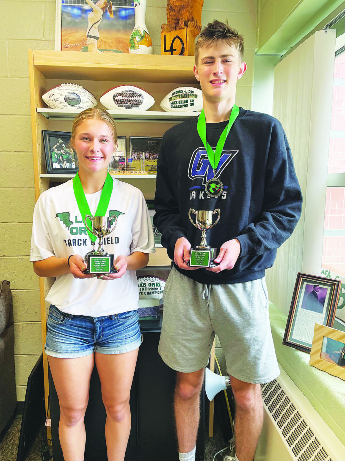 Alayna Tisch and Alden Ritt named Lake Orion High School Athletes of the Year