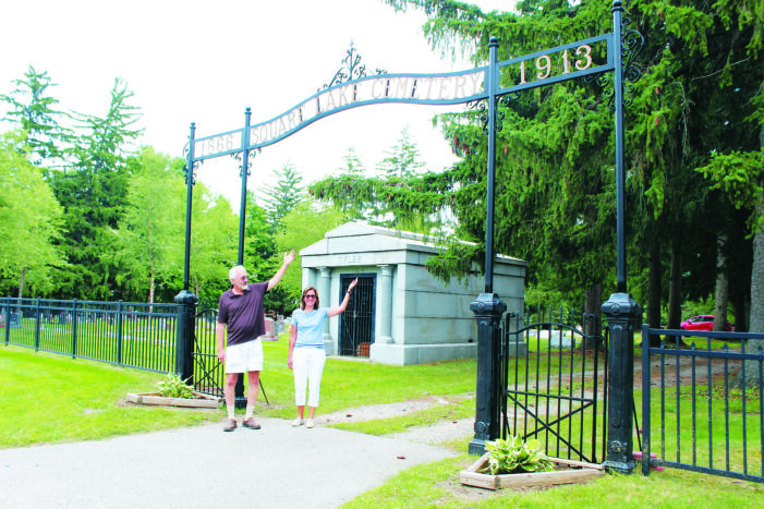 Century old sign restored at Square Lake Cemetery