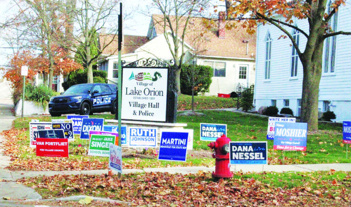 Response to election signs at Lake Orion Village Hall letter