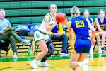 Lake Orion senior Izzy Wotlinski takes a shot against Clarkston on Feb. 11. Wotlinski scored 19 points against the Wolves and then scored her 1,000th career point in the girls varsity basketball game on Feb. 13 against Ferndale. Photos by Larry Wright